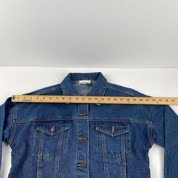 BKE Jacket Women Sz XS Relaxed Jean and plaid flannel Boho Trucker outdoor Blue - Picture 9 of 15